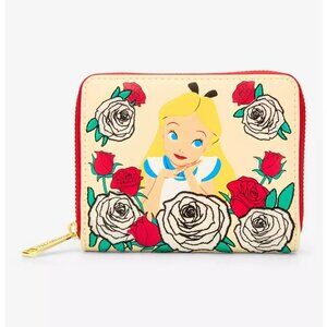 Loungefly Disney Alice In Wonderland Wallet Color Change Roses Zip Around New